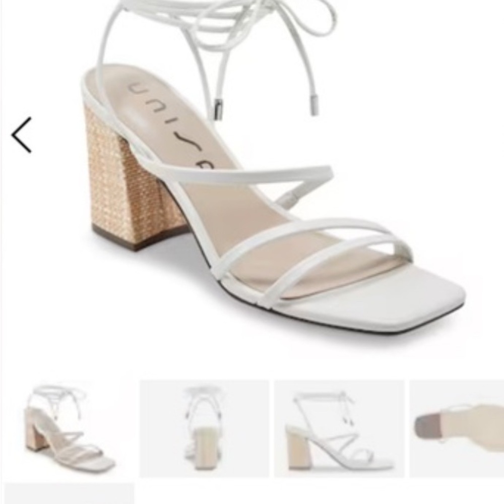Unisa Cream Strappy Block Heels